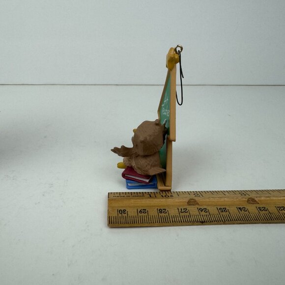 Vtg 1999 Hallmark Owl Outstanding Teacher Merry Christmas Holiday w Original Box - Picture 5 of 13